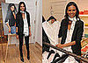 Liya Kebede Debuts Kids' Clothing Line, LemLem. at J. Crew NYC Wearing Black Shiny Leggings and a Black Blazer