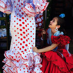 Women Dressed in Flamenco Splash Spain With Color 