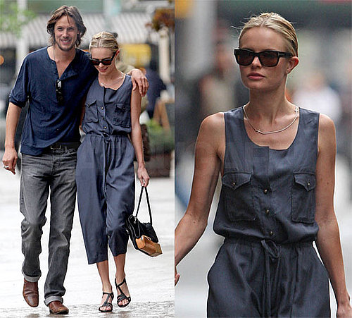 Kate Bosworth and Her Boyfriend Stroll NYC, Kate Wearing a Phillip Lim Jumpsuit and Tom Ford Sunglasses