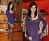 MisShapes Leigh Lezark Attends Hogan & Best Buddies in London Wearing Purple Suede Dress
