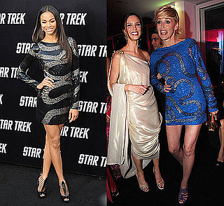 Zoe Saldana and Sharon Stone Wear Pucci Beaded Snake Dress