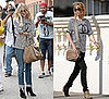 Claudia Schiffer and Sienna Miller Both Wear Black and White Striped Chanel T-Shirt