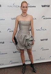 Amber Valletta Attends World Oceans Day in Silver Strapless Oscar de la Renta Origami Dress and Black Peep-toe Booties Amber Valletta Attends World Oceans Day in Silver Strapless Oscar de la Renta Origami Dress and Black Peep-toe Booties
