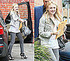 Dakota Fanning Hands Out With Kristen Stewart Wearing Gray Skinny Jeans and a Balenciaga Bag