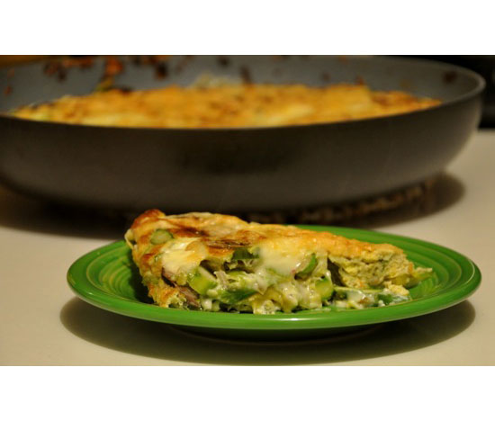 Leek, Mushroom, Asparagus Frittata