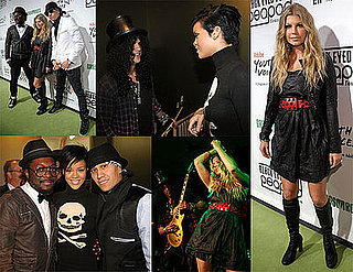 Photo of Fergie, Rihanna, Slash, and the Black Eyed Peas at the Black Eyed Peas Peapod Foundation Benefit