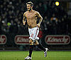 Photo of David Beckham Shirtless with AC Milan in Germany