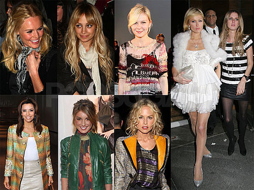 Photos of Paris Hilton, Nicky Hilton, Rachel Zoe, Kirsten Dunst, Kate Bosworth, and Nicole Richie at New York Fall Fashion Week