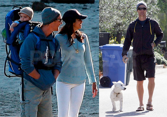 Matthew McConaughey and Levi on the Beach