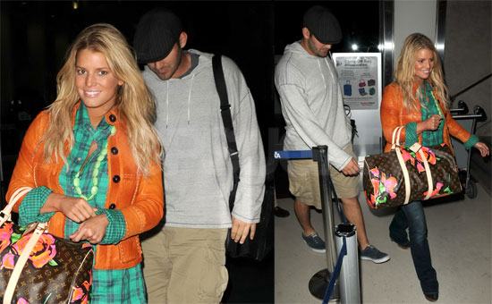 Jessica Simpson and Tony Romo at LAX
