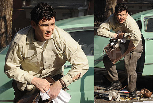Photos of James Franco as Allen Ginsburg Filming Howl