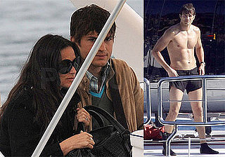Photos of Shirtless Ashton Kutcher Filming Five Killers and Demi Moore in Nice, France