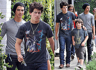 Photos of Nick, Kevin, Joe, and Frankie Jonas Out For Lunch in LA
