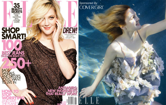 Drew Barrymore in Elle Magazine