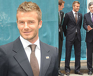 Photos of David Beckham with Prime Minister Gordon Brown for Malaria No More UK Campaign
