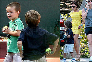 Photos of Victoria, Cruz, Brooklyn, Romeo Beckham at Tennis Practice