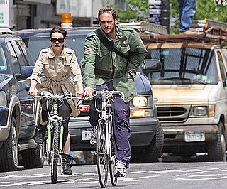 Photo of Rachel McAdams and Josh Lucas Riding Bikes in NYC