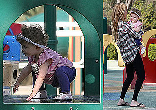 Photos of Pregnant Nicole Richie, Who's Rumored to Be Having a Boy, Playing With Daughter Harlow in LA