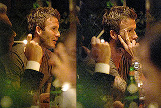 Photos of David Beckham Dining in Milan
