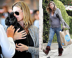 Photos of Pregnant Ellen Pompeo With Her Toy Poodle at LAX