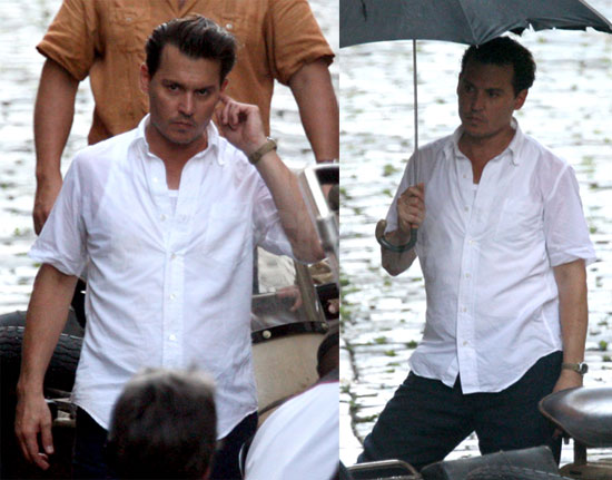Johnny Depp Wet on Set Johnny Depp Wet on Set