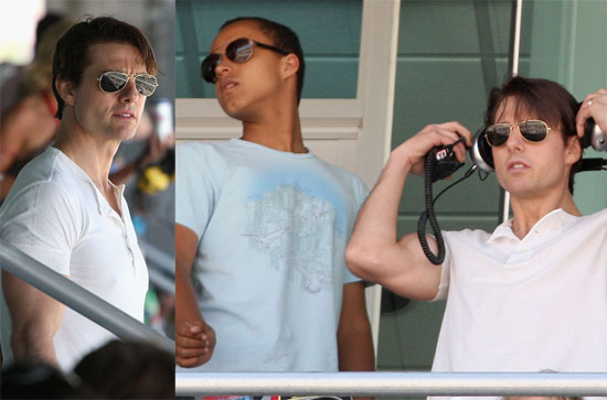 Tom Cruise Watches the Race