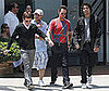 Photo Slide of Kevin Connelly, Jerry Ferrara, Kevin Dillon, and Adrian Grenier Filming Entourage in LA