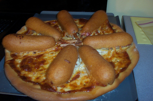 Corn Dog Pizza Corn Dog Pizza