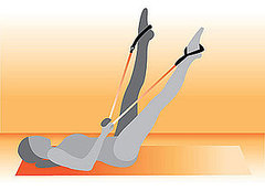 Multitasking Move: Resistance Band Flutter Kicks Multitasking Move: Resistance Band Flutter Kicks