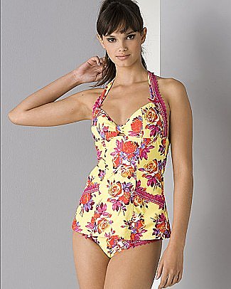 Betsey Johnson "Chez Rose" Tankini and Matching Bottoms - Two Pieces - Bloomingdales.com