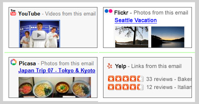 Gmail Labs Adds Previews in Email Messages For Yelp, Picasa, YouTube, Flickr