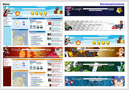 iGoogle Gets Video Game Themes