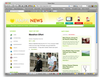Website Happy News Only Posts Good News