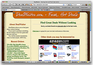 Deal Waiter Searches For Deals and Emails or Twitters You