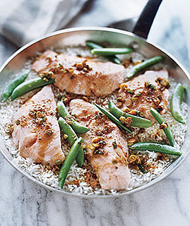 Fast & Easy Recipe For Salmon With Sugar Snap Peas Over Rice