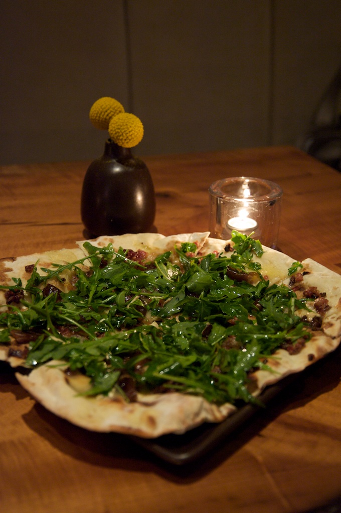 Grilled flatbread, fava bean spread, chili marinated olives, cowgril creamy mt. tam Grilled flatbread, fava bean spread, chili marinated olives, cowgril creamy mt. tam