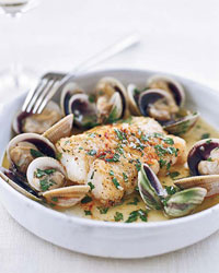 Fast & Easy Dinner: Cod With Cockles and White Wine