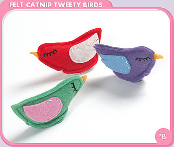 Felt Catnip Tweety Bird Cat Toys ($8)