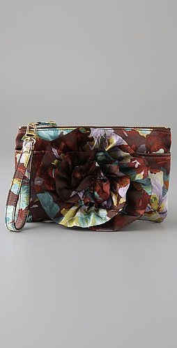 Felix Rey Zip Top Flower Clutch