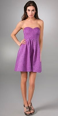 Rebecca Taylor Zebra Cloque Strapless Dress