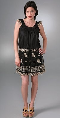 Anna Sui Antique Embroidered Scrolls Dress