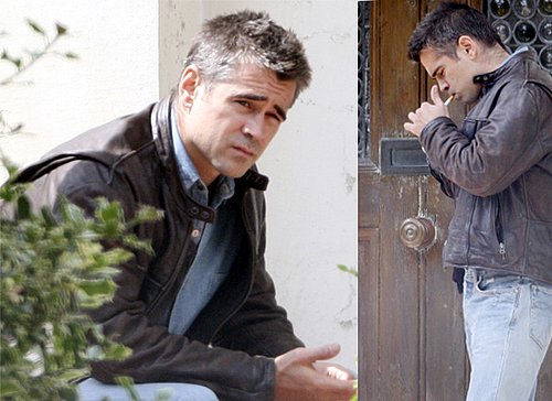 Photos Of Colin Farrell On Set Of New Movie London Boulevard In London, UK