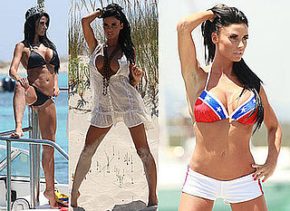 Photos of Jordan aka Katie Price  in Bikini on Calendar Shoot in Ibiza and Out With Model Anthony Lowther