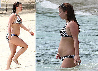 Photos of Pregnant Coleen Rooney in Zebra Print Bikini on Holiday in Caribbean