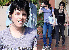 Photos of Kristen Stewart With a Runaways T-Shirt on, With Joan Jett Photos of Kristen Stewart With a Runaways T-Shirt on, With Joan Jett