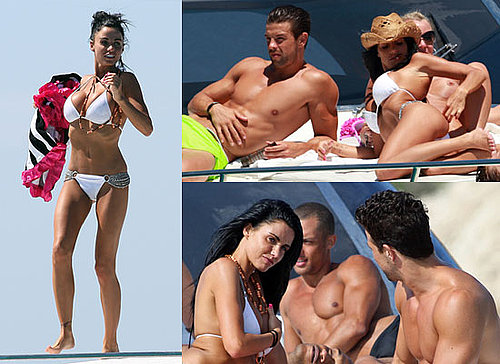 Photos of Jordan aka Katie Price in Bikini on Boat With Anthony Lowther in Ibiza, With a Cross Over Her Tattoo of Peter's Name