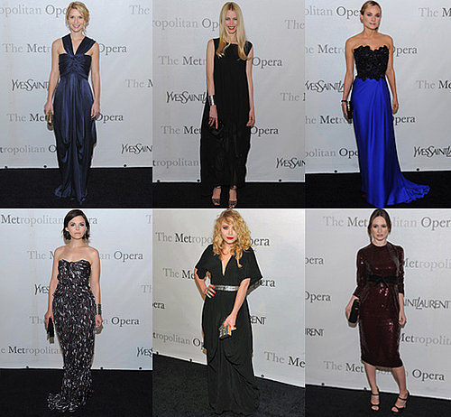 Claudia Schiffer, Mary Kate Olsen, Diane Kruger, Emily Mortimer, Ginnifer Goodwin, Claire Danes at Met Opera Gala