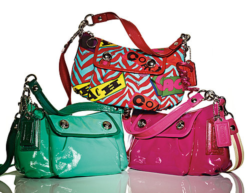 Coach Patent Crossbody ($198)
Patent leather with grosgrain and patent leather trim
Coach Graffiti Groovy Bag ($198)
Neon zebra stripe with graffiti-logo-printed fabric and leather trim
Coach Patent Crossbody ($198)
Patent leather with grosgrain and patent leather trim
Coach Graffiti Groovy Bag ($198)
Neon zebra stripe with graffiti-logo-printed fabric and leather trim