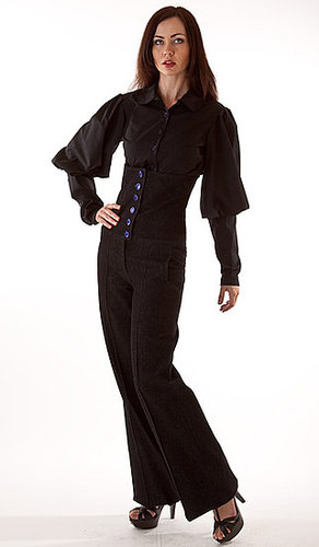 Tall, corsetted denim trouser