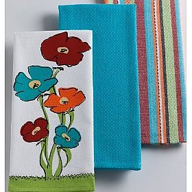 Amazon.com: DII Poppy Dishtowels, Set of 3: Kitchen & Dining